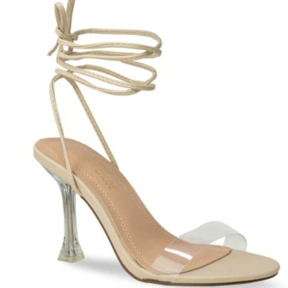 Chase + Chloe Cream Strappy Heels - Picture 5 of 7